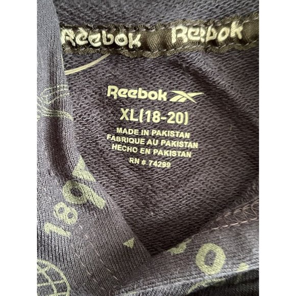 Kid’s Hoodie Size XL (18/20) Boys Reebok Sweatshirt Logo Print Pullover Navy - Picture 12 of 12